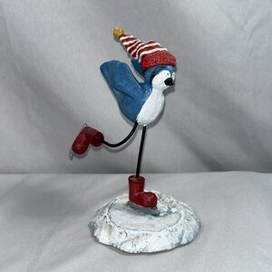 Russ Merrily We Tweet Along Blue Jay ice-skating bird Winter Collection